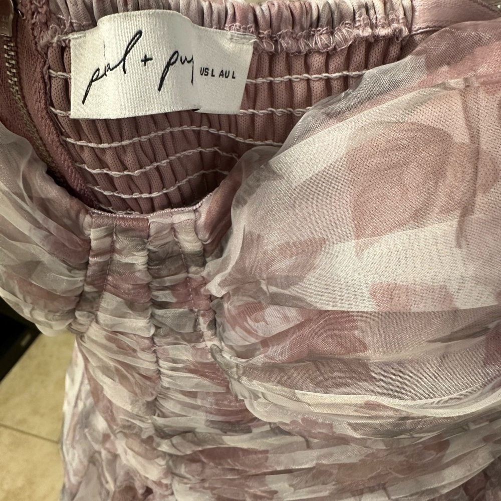 Petal & Pup Floret Bow Strap Midi Sundress in Pink/purple - Picture 7 of 9